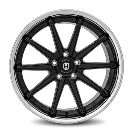 Curva Concepts C24-20105BLNK3573BSCL – C24 20×10.5 Blank 35 73.1 Gloss Black Stainless Chrome Lip