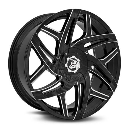 Diablo Wheels HUR-241BLNK3578BMS – Diablo Hurricane 24×10 Gloss Black Milled