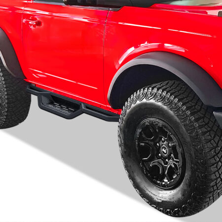 APS WB06NCA2M – Round Tube Drop Style Door-to-Door Black Nerf Bars – Pair