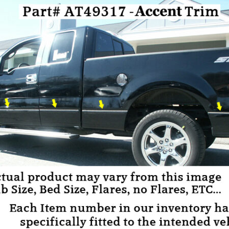 QAA AT49317 – Stainless Steel Side Accent Trim 12-Piece – Fits 2009-2010 Ford F-150