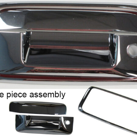 QAA DH54183 – Chrome Tailgate Handle Cover 3-Piece – Fits Chevy Silverado GMC Sierra