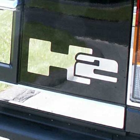 QAA HV43020 – Stainless Steel Graphic/Logo/emblem 2-Piece – Fits 2003-2009 Hummer H2