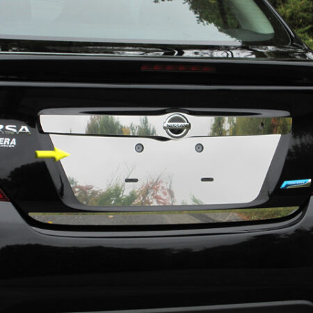 QAA LP12530 – Stainless License Plate Bezel 1-Piece – Fits 2012-2019 Nissan Versa