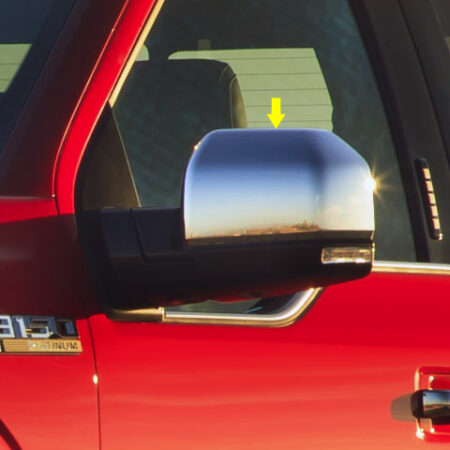 QAA MC55307 – Chrome ABS plastic Mirror Cover 2-Piece – Fits 2015-2020 Ford F-150