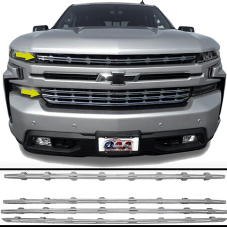 QAA SGC59170 – Chrome ABS Grille Overlay 4-Piece – Fits 2019-2023 Chevy Silverado