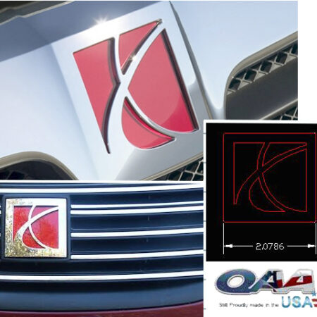 QAA SGR45411 – Stainless Steel Graphic Emblem 2-Piece – Fits 2005-2007 Saturn Ion