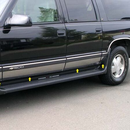 QAA TH32199 – Stainless Rocker Panel Trim 10-Piece – Fits 1992-1999 Chevrolet Suburban