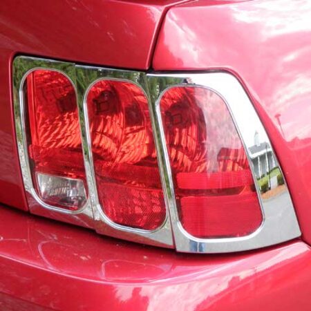 QAA TL39351 – Chrome ABS Tail Light Bezels 2-Piece – Fits 1999-2004 Ford Mustang