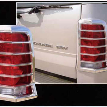 QAA TL42255 – Chrome ABS Tail Light Bezels 2-Piece – Fits 2002-2006 Cadillac Escalade