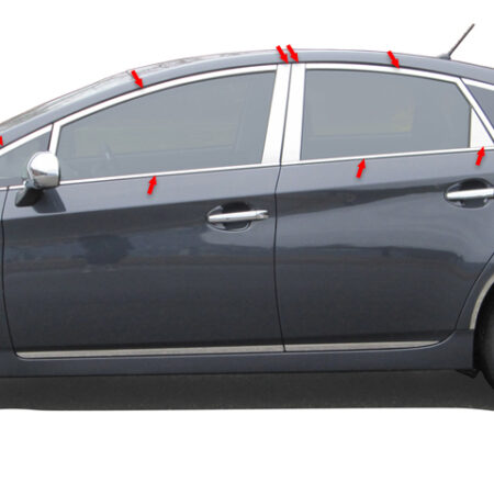 QAA WP10135 – Stainless Steel Window Trim 22-Piece – Fits 2010-2015 Toyota Prius