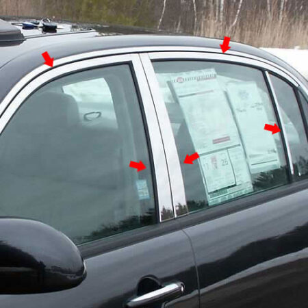 QAA WP24800 – Stainless Steel Window Trim 10-Piece – Fits 2004-2010 Kia Amanti